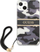 Mbulesë telefoni Guess Camo Strap për iPhone 13 Mini 5.4", me rrip dore, kamuflazh e zezë