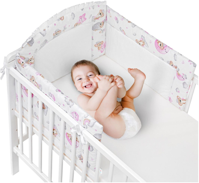 Mbrojtës anësor krevati Hobby Kids Baby Crib Bumper, pambuk, 70 cm, i bardhë