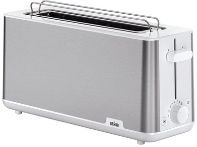 Toaster Braun PurShine Long Slot, 1030W, 8 nivele, argjendi