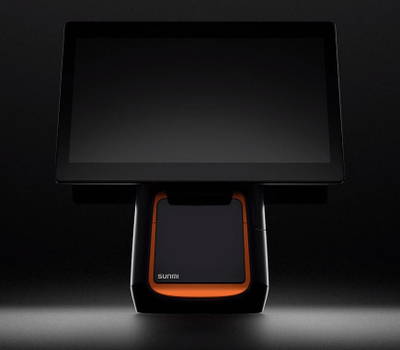 Sistem POS Sunmi T2s, ekran 15.6" me prekje, Android, i zi me portokalli