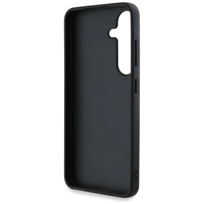 Kapak telefoni Guess GUHCS25S4GMGGR për Samsung S25, PU, logo e madhe, i zi
