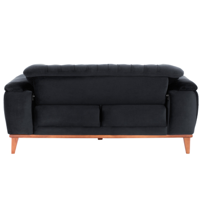 Divan krevati Bennington HM3250.01, 2 ulëse, 180x95x80 cm, i zi velvet