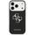 Këllëf telefoni Guess Hardcase 4G Grained Classic Logo për iPhone 17 Pro, TPU me lëkurë eko, i zi