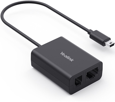 Adapter EHS Yealink EHS62 për kufje DECT, plug and play, i zi