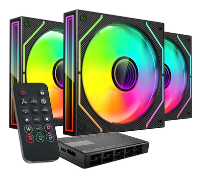 Set ventilatorësh PC Mars Gaming MF-3DPROKIT, 3x 120mm PWM ARGB, Infinity Mirror 3D, me telekomandë