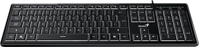 Tastierë Genius SlimStar 820, me kabllo USB, me ndriçim, e zezë