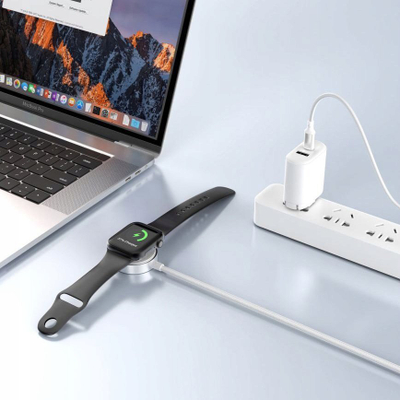Karikues magnetik Tech-Protect UltraBoost MC02, USB-C, 100cm, i bardhë, për Apple Watch