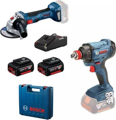 Сет алат Bosch GDX 180 GWS 180, 18V, 2x4.0Ah, сина