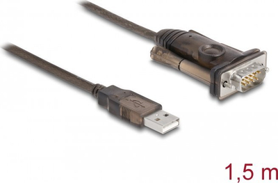 Adapter USB DeLOCK, USB 2.0 Type A në RS 232, D Sub 9 Pin, i zi