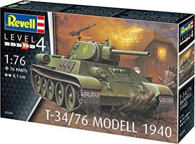 Model tanku Revell T 34 76 Model 1940, shkalla 1:76, set montimi, shumëngjyrësh