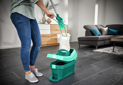 Mop Leifheit Profi Cotton Plus 55020, dorezë alumini, për sipërfaqe të mëdha, gri