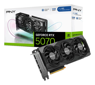 Графичка картичка PNY GeForce RTX 5070 OC, 12GB GDDR7, PCIe 5.0, црна