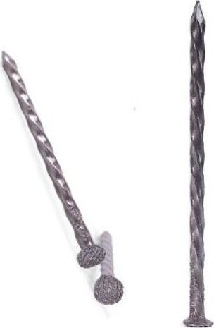 Gozhdë të galvanizuara katrore të përdredhura, 3.0mm, 80mm, metalike