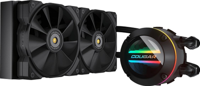 Sistem ftohës uji Cougar Poseidon GT 240, radiator 240 mm, ARGB, i zi