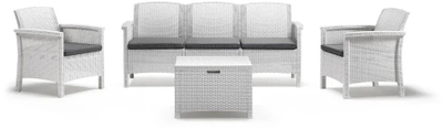 Set mobilje kopshti Gardena Venezia 3, 4 pjesë, material rezistent ndaj motit, i bardhë