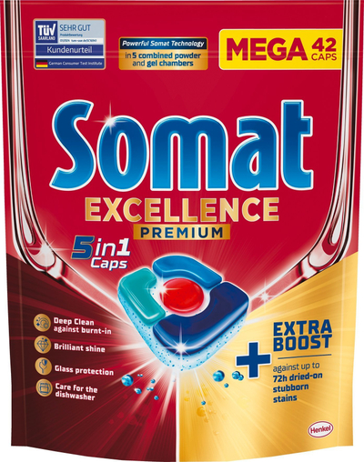 Tableta për enëlarëse Somat Excellence Premium 5in1, 42 kapsula, 819g