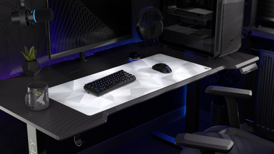 Mouse pad gaming Endorfy Crystal Onyx White XL, 900x400mm, me cepa të qepur, i zi me të bardhë