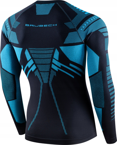 Bluzë termike Brubeck LS15700 për burra, DRY, madhësia XL, blu e errët me të kuqe