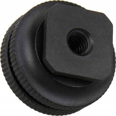 Adapter hot shoe për DSLR, konvertues montimi, filetë 1/4"-20, i zi