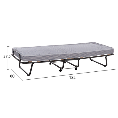 Shtrat palosës HomeMarkt Noble HM393.01, teke 80x182 cm, dyshek 9 cm, me vija blu e bardhë