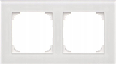 Kornizë dyshe elektrike Simon 55 Frosted Glass, xham matt, e bardhë