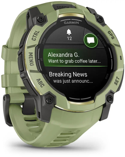 Ora sportive Garmin Instinct 3 AMOLED, 50mm, GPS, e gjelbër