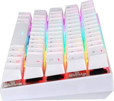 Механичка тастатура Motospeed SK62, безжична RGB, Црвени прекинувачи, бела