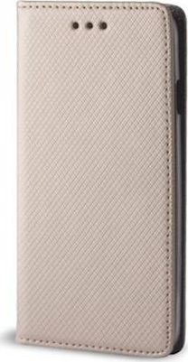 Këllëf magnetik Komrk për Huawei P Smart 2021, tip libër, me xhep karte, gold