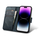 Këllëf portofol iCarer Oil Wax 2n1 për iPhone 14 Pro Max, lëkurë, Anti RFID, blu