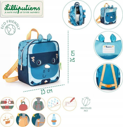 Çantë shpine për kalamaj Lilliputiens Marius, për kopsht, blu navy