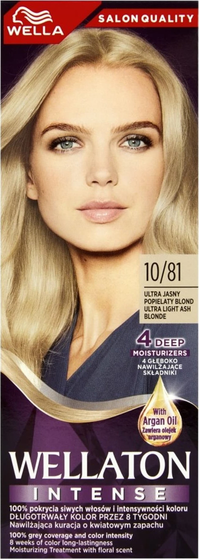 Ngjyrë flokësh Wellaton Intense 10/81 Ultra Blond, ultra blond hiri, me vaj argani