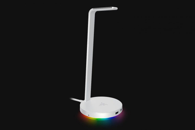 Mbajtëse për kufje Razer, RGB, metali, e bardhë