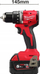 Stërvitëse me bateri Milwaukee M18 BLDDRC-502C, 13mm, 2x 5.0Ah, e kuqe
