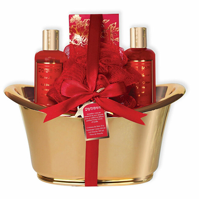 Set spa për banjë Parisax, aromë lule jase dhe vanilje, vaskë dekorative, ngjyrë ari