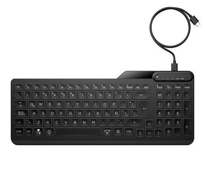 Тастатура HP 405 Multi Device, со USB кабел, со осветлување, црна