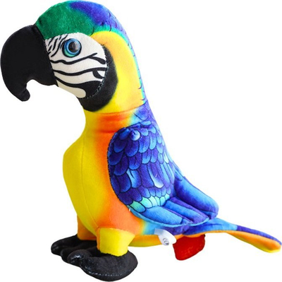 Lodër pelushi Papaga Mascot Yellow Parrot, 20 cm, e verdhë