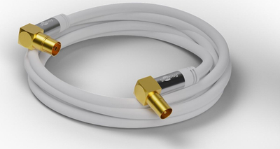 Kabllo antene Goobay Wentronic, IEC F në IEC M këndor, 3m, 135 dB, e bardhë