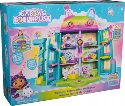 Lodër shpi kukullash Gabby's Dollhouse Rainbow Celebration, 60cm, me aksesorë, shumëngjyrëshe