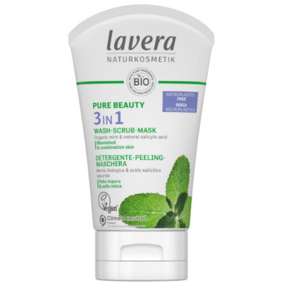 Lavera Pure Beauty 3-во-1 Гел за миење, Пилинг и Маска, 125 ml