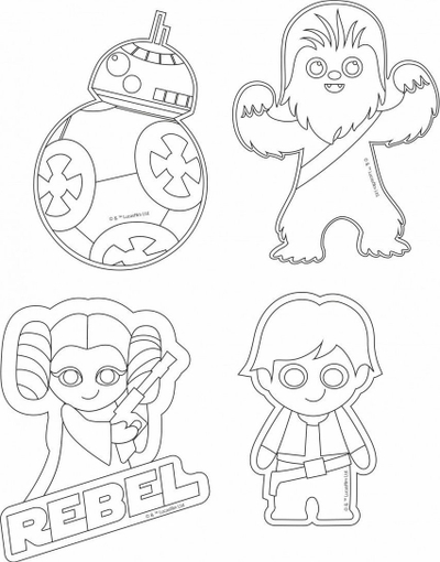 Set kreativ Colorino Star Wars, 4 magnetë për frigorifer, fletë folje shumëngjyrëshe