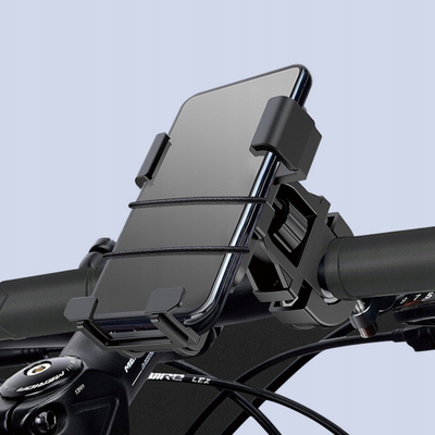 Mbajtëse telefoni universale për biçikletë, rrotullim 360°, 4-6.5", e zezë