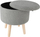 Tabure me vend për rujtje Home&amp;Styling, Ø35x40 cm, bouclé, gri e hapur