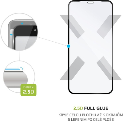 Xham mbrojtës Fixed për iPhone XR/11, ngjitje e plotë, i zi
