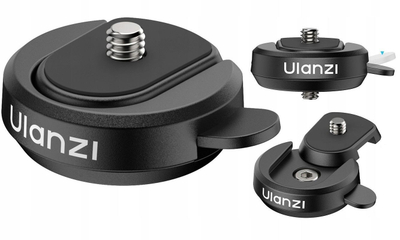 Set quick release për kamera Ulanzi CK01 CKa, sistem montimi 1/4", mekanizëm i shpejtë, i zi