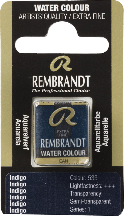 Ngjyrë akvareli Royal Talens Rembrandt, goditje 2 ml, toni 533 Indigo, blu e errët