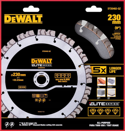 Disk diamant prerës DEWALT DT20462-QZ Elite Series, 230mm, vrima 22.2mm