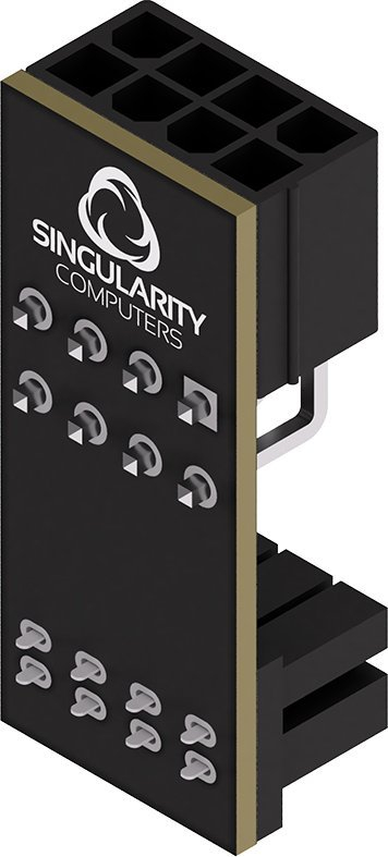 Adaptor EPS 8-pin Singularity Computers për pllakën amë 90°, SC-PB-a-890, i zi