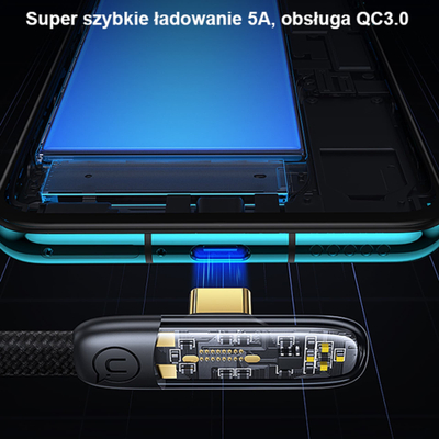 Kabllo karikimi Usams Iceflake, USB në USB C, PD 66W 6A, 1.2m, e bardhë