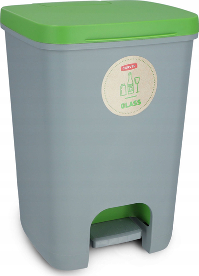 Kosh plehrash Curver Essentials, 20L, me pedale, gri me kapak jeshil