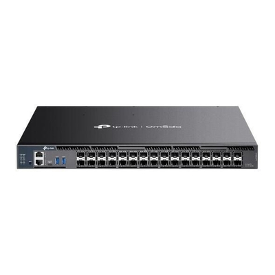 Мрежен прекинувач TP-Link SX6632YF, управуван L2+/L3, 25 Gbps, црн